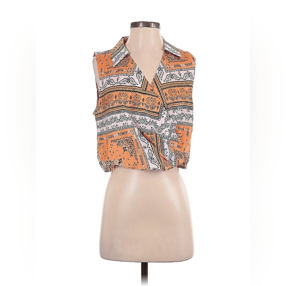 Rachel Zoe Orange Bandana Print Halter Blouse Size S NWT - Picture 2 of 5